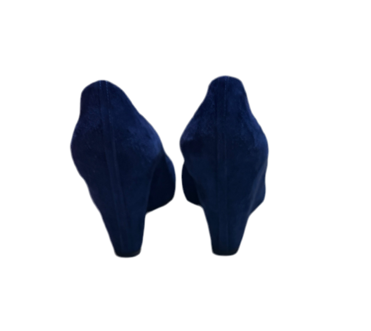 Christian Louboutin Blue Suede Wedge Heels