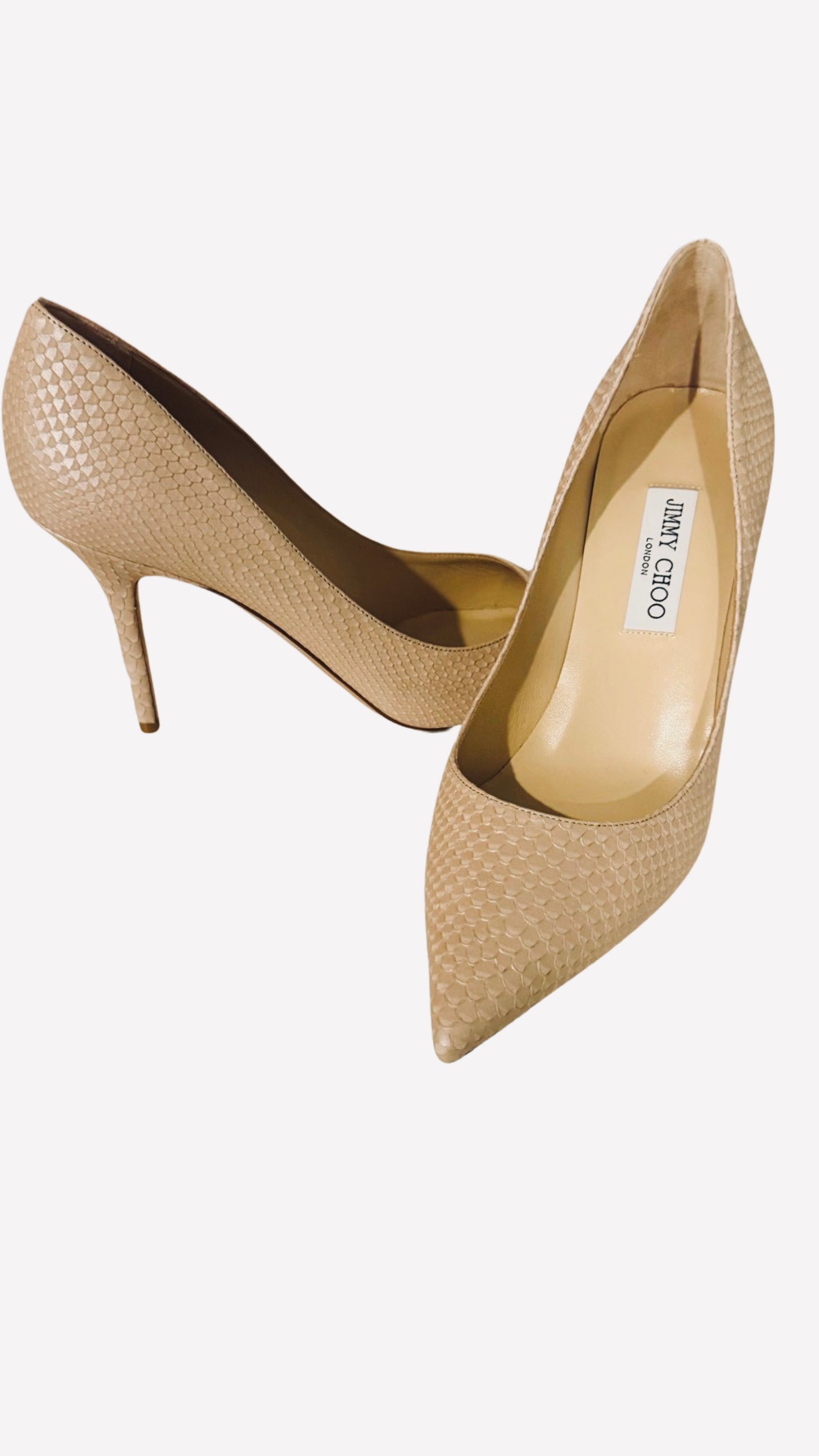 JIMMY CHOO nude leather HEELS SZ41.5 BRAND NEW $299