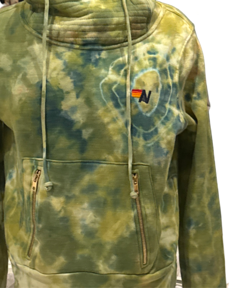 AVIATOR NATION tie dye hooded sweatshirt XS