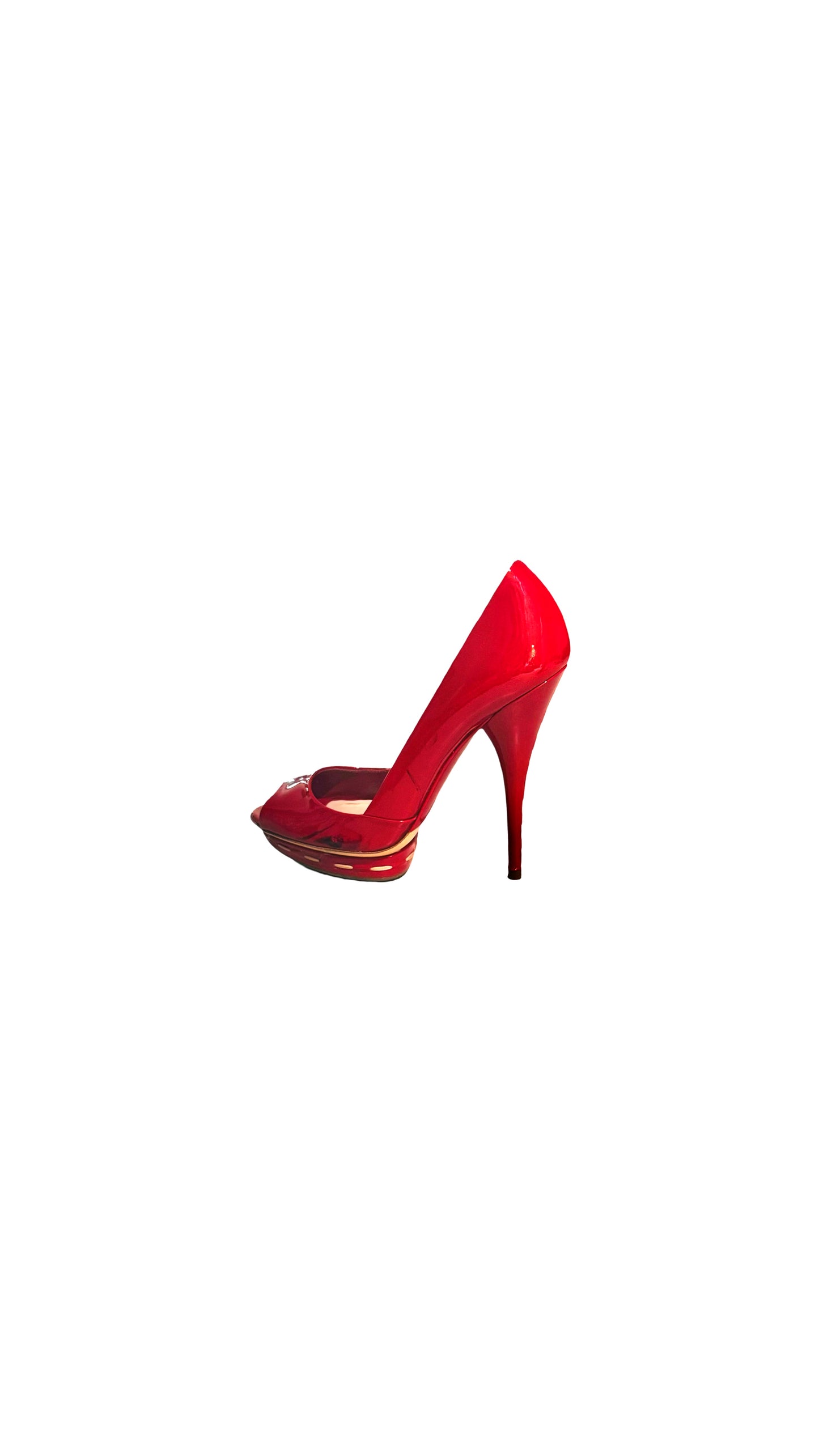MIU MIU stitched PEEPTOE heel sz36.5