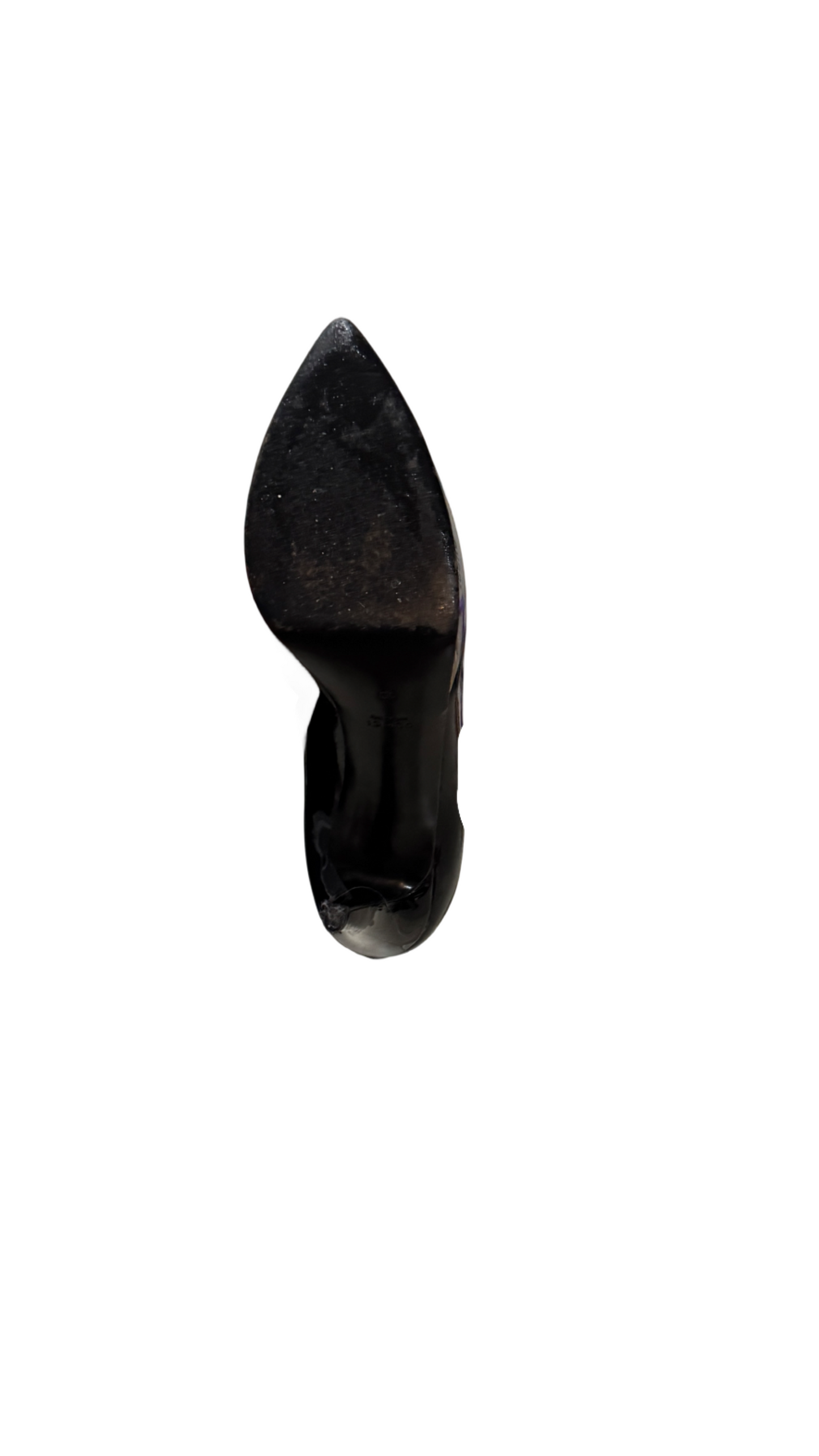 GUCCI BLK PATENT/SILVER PLATFORM HEELS