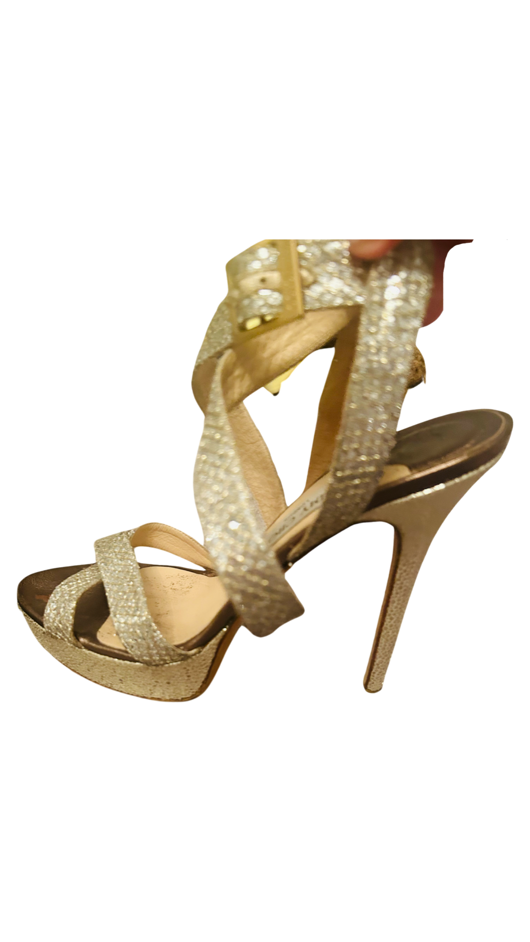 JIMMY CHOO GOLD SANDALS