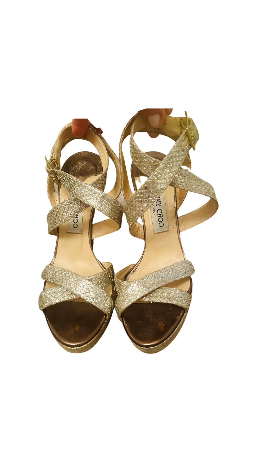 JIMMY CHOO GOLD SANDALS