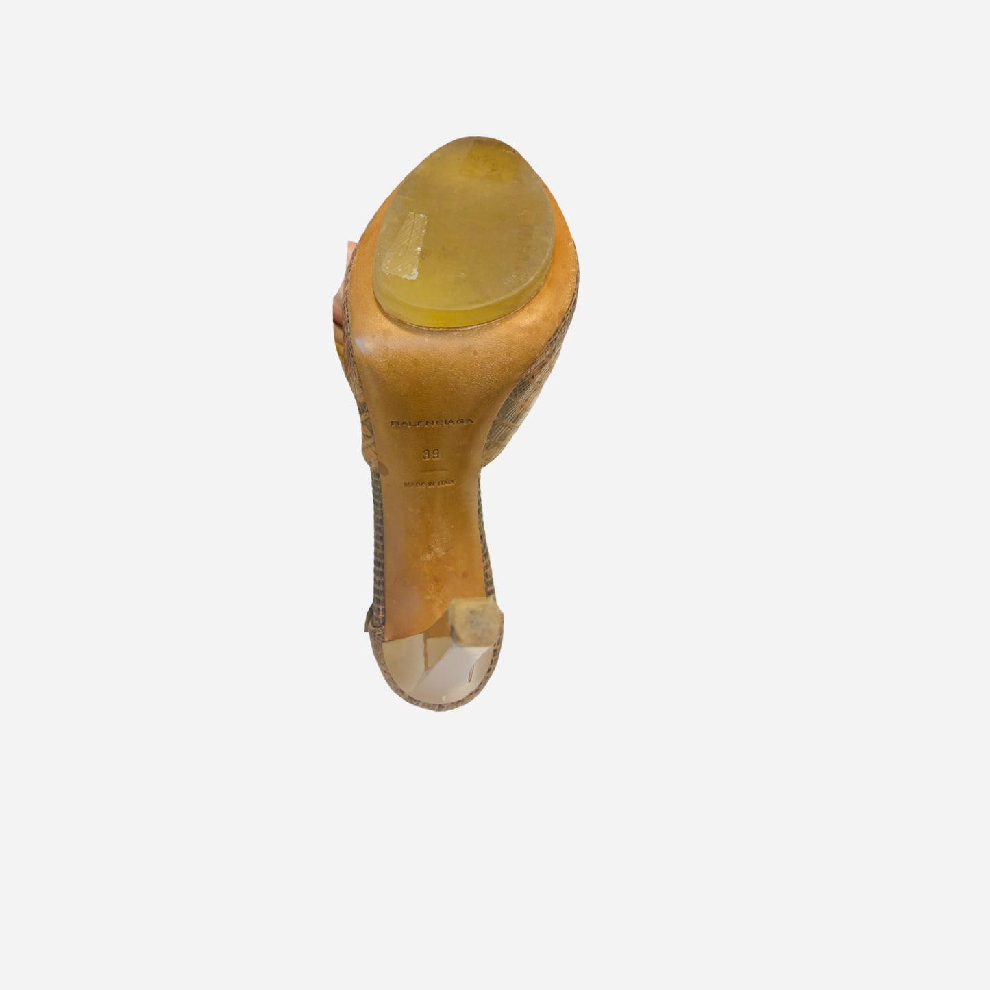 Balenciaga snakeskin ankle strap heels sz40