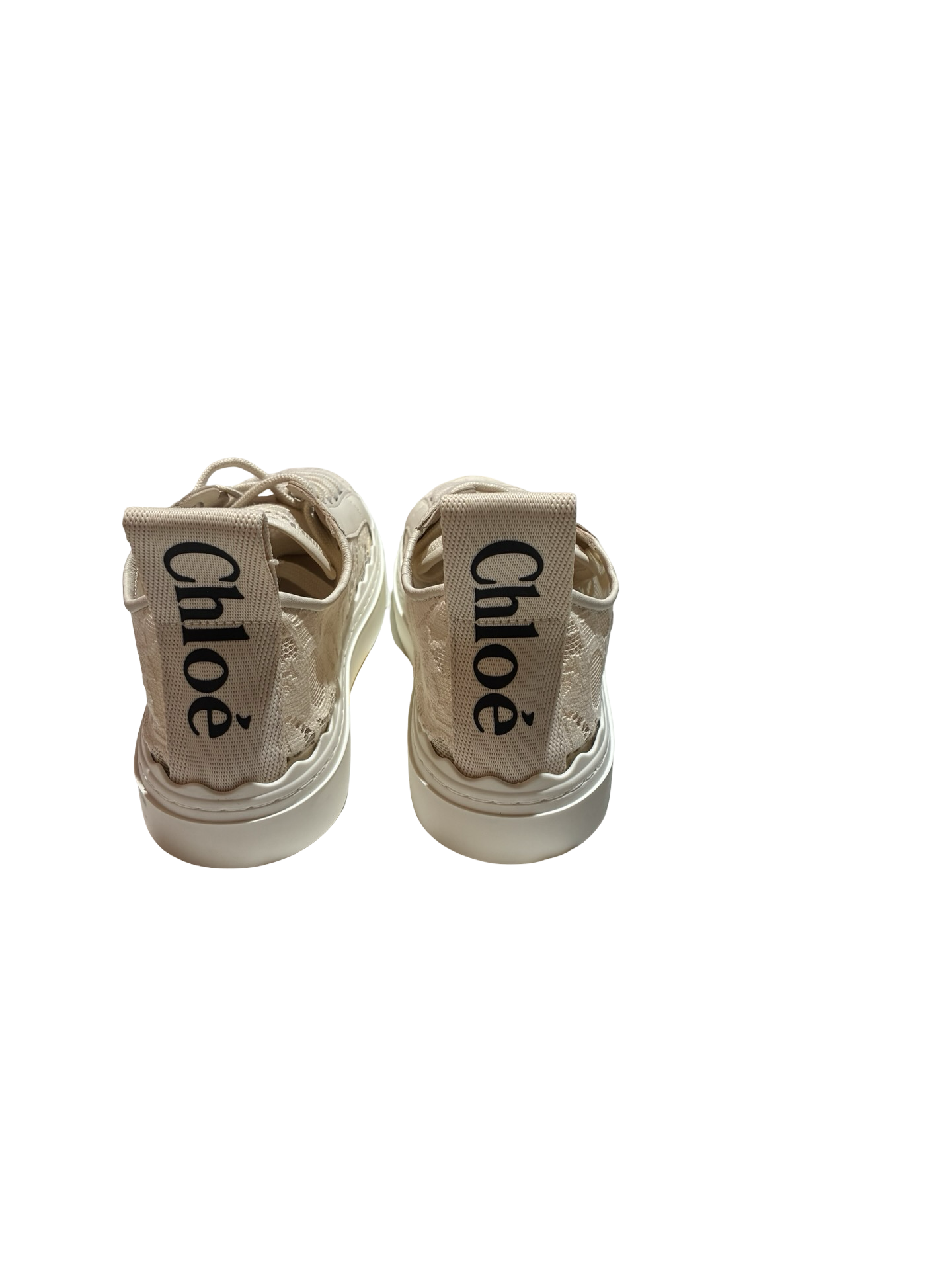 CHLOE Lauren ivory Lace Low-Top Sneakers