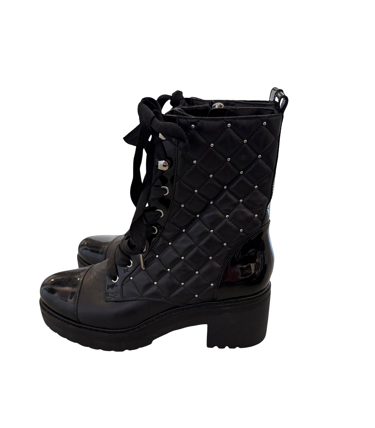 Tilda Quilted Leather Combat Boot