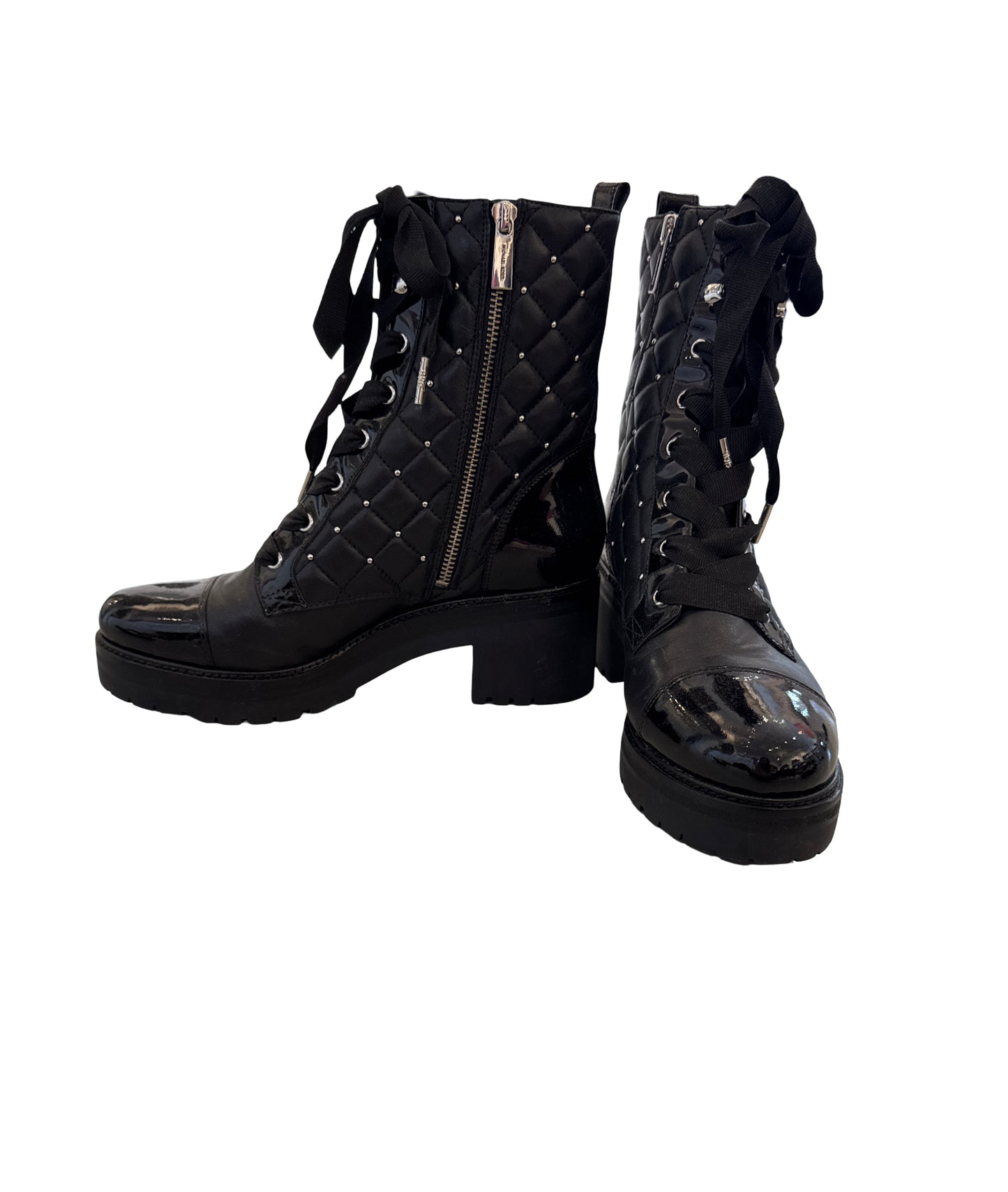 Tilda Quilted Leather Combat Boot